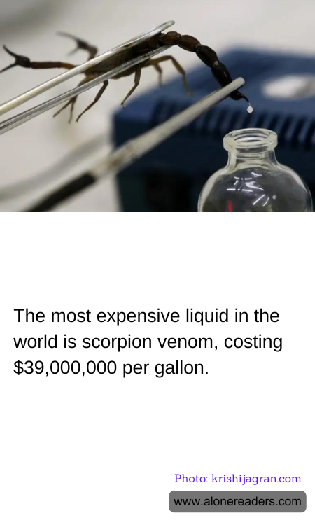 The most expensive liquid in the world is scorpion venom, costing $39,000,000 per gallon.