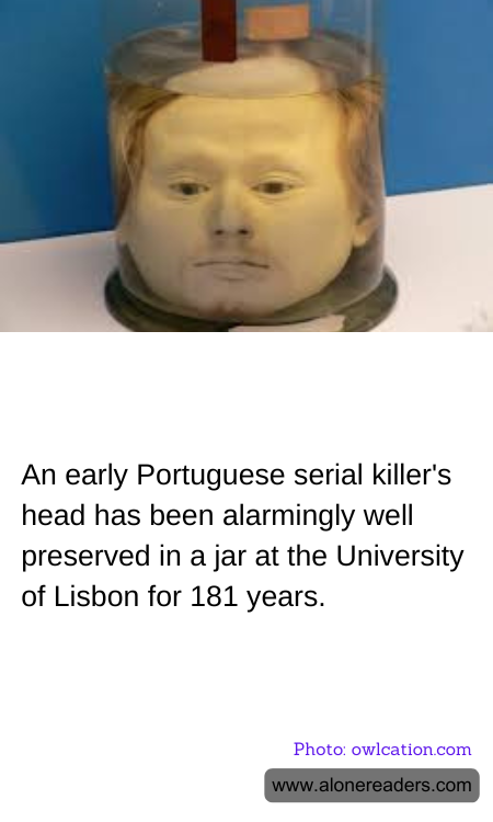An early Portuguese serial killer's head has been alarmingly well preserved in a jar at the University of Lisbon for 181 years.