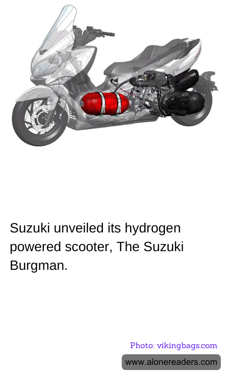 Suzuki unveiled its hydrogen powered scooter, The Suzuki Burgman.