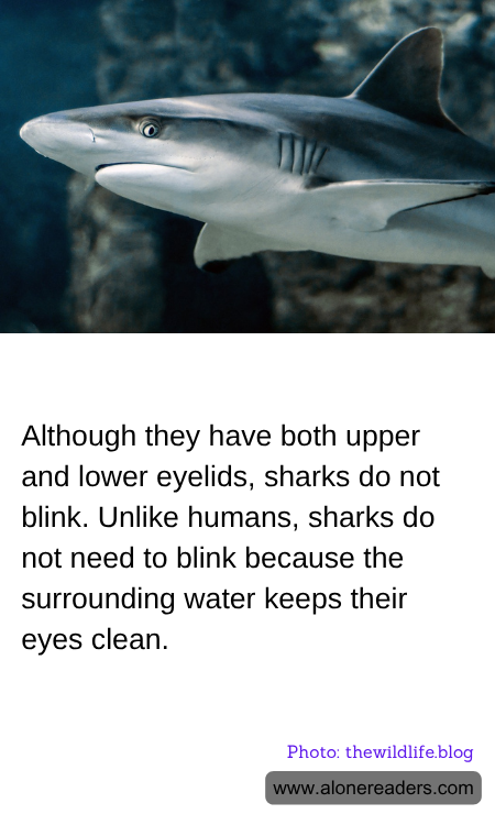 Although they have both upper and lower eyelids, sharks do not blink. Unlike humans, sharks do not need to blink because the surrounding water keeps their eyes clean.