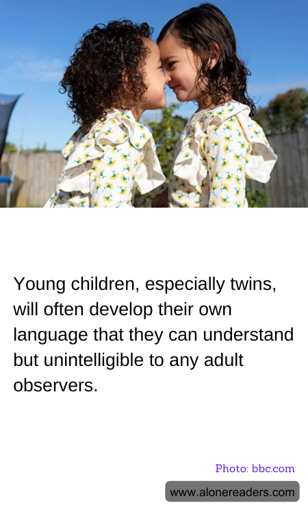 Young children, especially twins, will often develop their own language that they can understand but unintelligible to any adult observers.