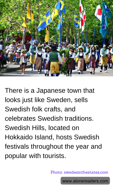 There is a Japanese town that looks just like Sweden, sells Swedish folk crafts, and celebrates Swedish traditions. Swedish Hills, located on Hokkaido Island, hosts Swedish festivals throughout the year and popular with tourists.