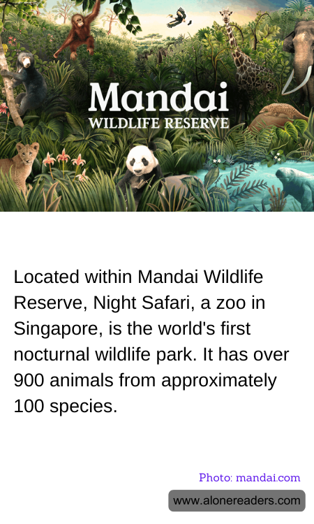Located within Mandai Wildlife Reserve, Night Safari, a zoo in Singapore, is the world's first nocturnal wildlife park. It has over 900 animals from approximately 100 species.