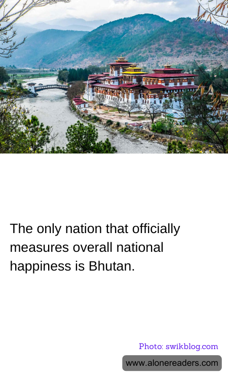 The only nation that officially measures overall national happiness is Bhutan.
