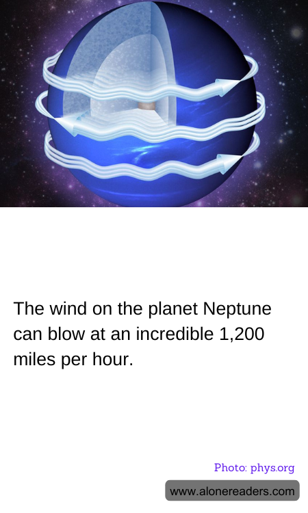 The wind on the planet Neptune can blow at an incredible 1,200 miles per hour.