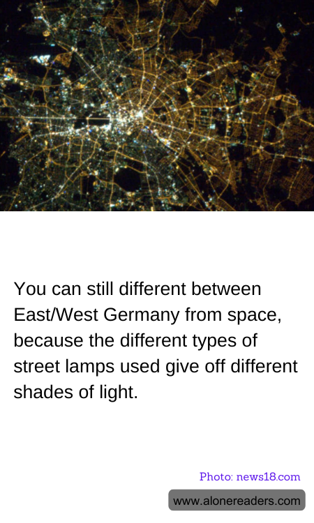You can still different between East/West Germany from space, because the different types of street lamps used give off different shades of light.