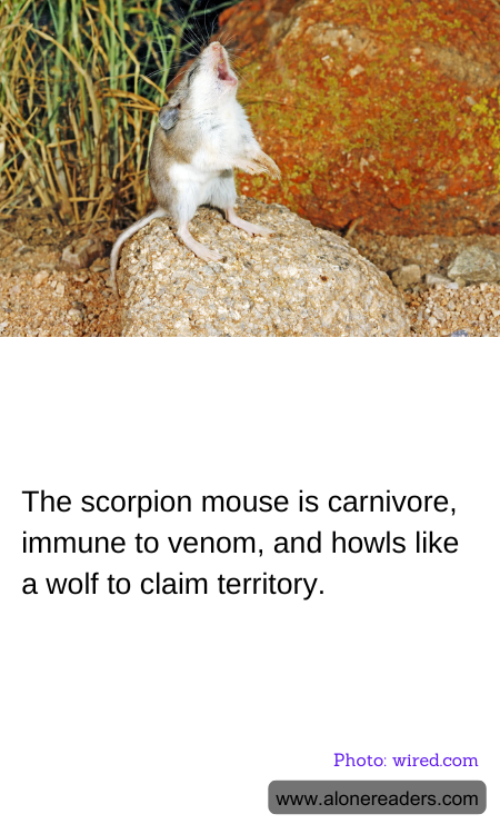 The scorpion mouse is carnivore, immune to venom, and howls like a wolf to claim territory.