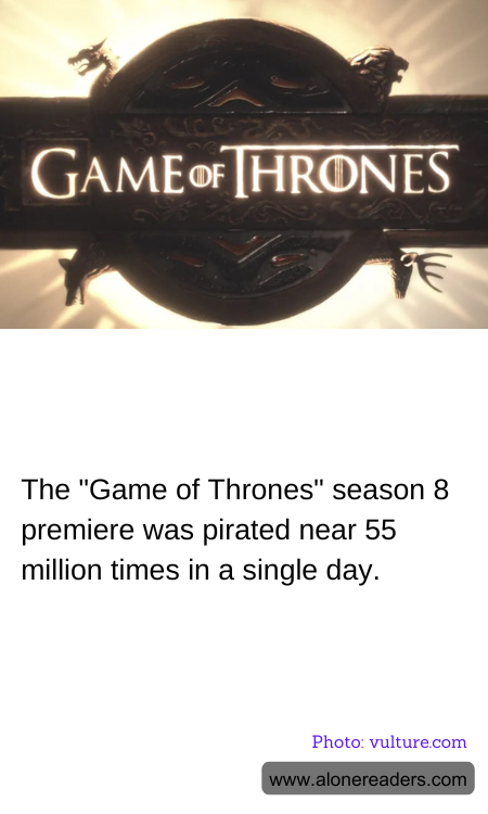The "Game of Thrones" season 8 premiere was pirated near 55 million times in a single day.