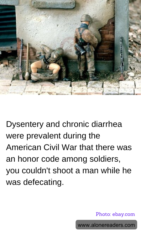 Dysentery and chronic diarrhea were prevalent during the American Civil War that there was an honor code among soldiers, you couldn't shoot a man while he was defecating.