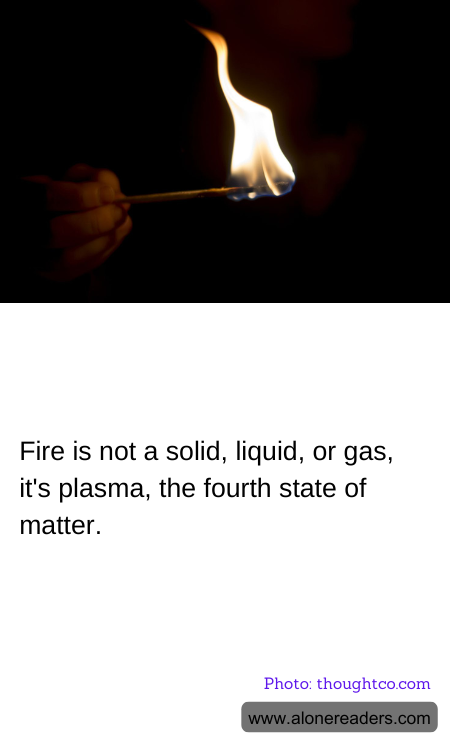 Fire is not a solid, liquid, or gas, it's plasma, the fourth state of matter.
