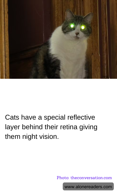 Cats have a special reflective layer behind their retina giving them night vision.