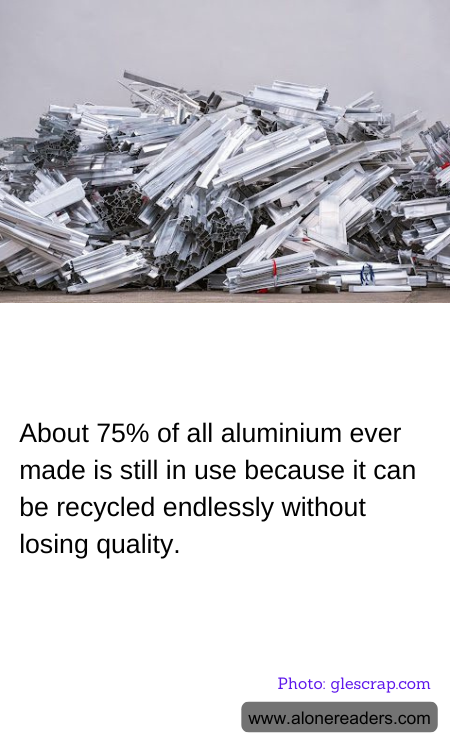 About 75% of all aluminium ever made is still in use because it can be recycled endlessly without losing quality.