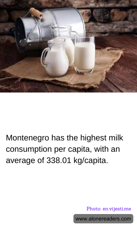 Montenegro has the highest milk consumption per capita, with an average of 338.01 kg/capita.