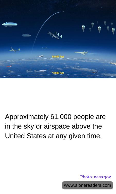 Approximately 61,000 people are in the sky or airspace above the United States at any given time.