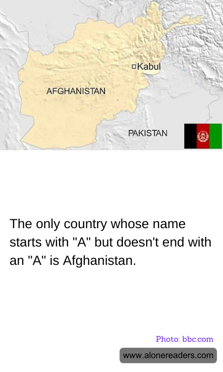 The only country whose name starts with "A" but doesn't end with an "A" is Afghanistan.