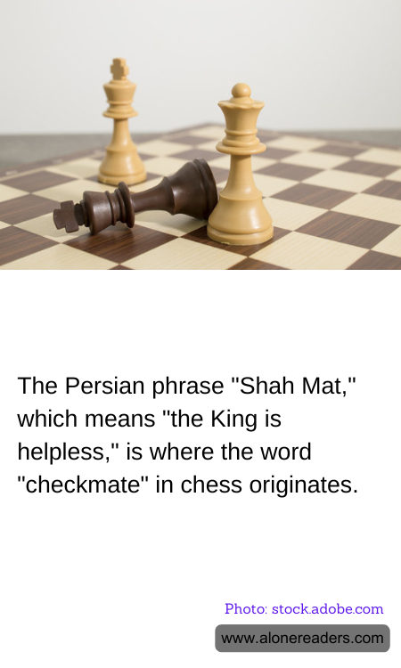 The Persian phrase "Shah Mat," which means "the King is helpless," is where the word "checkmate" in chess originates.