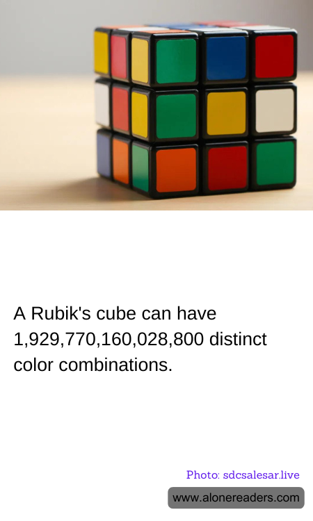A Rubik's cube can have 1,929,770,160,028,800 distinct color combinations.