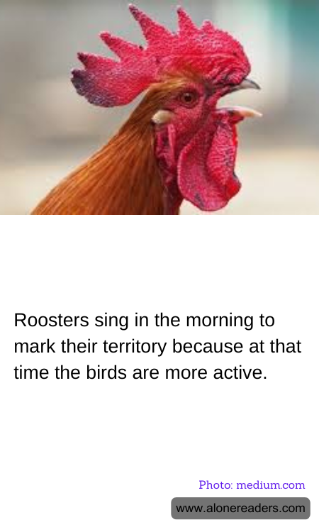 Roosters sing in the morning to mark their territory because at that time the birds are more active.