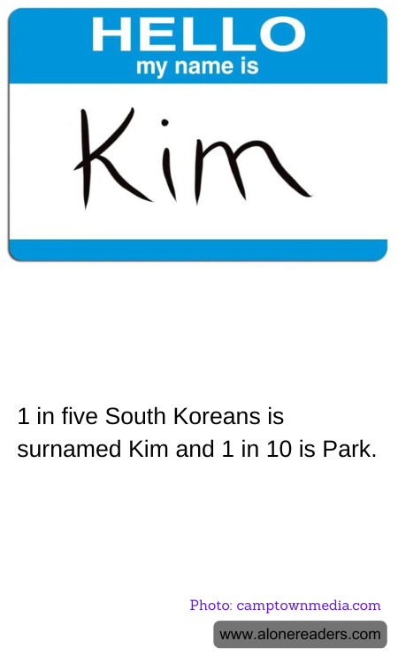 1 in five South Koreans is surnamed Kim and 1 in 10 is Park.