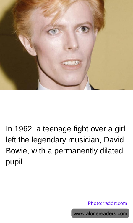 In 1962, a teenage fight over a girl left the legendary musician, David Bowie, with a permanently dilated pupil.