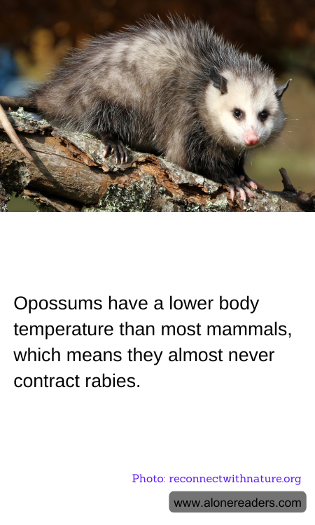 Opossums have a lower body temperature than most mammals, which means they almost never contract rabies.