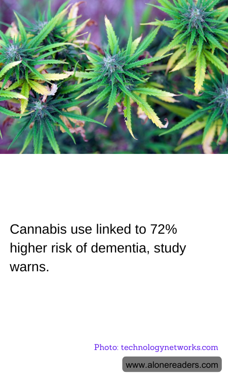 Cannabis use linked to 72% higher risk of dementia, study warns.