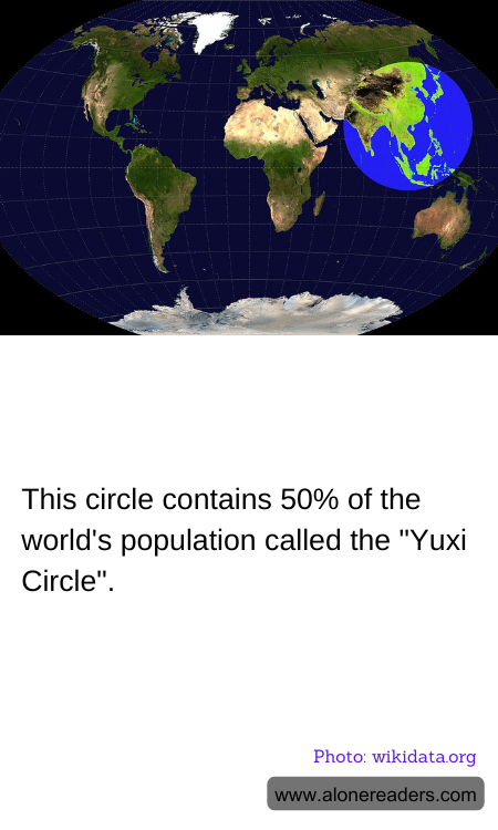 This circle contains 50% of the world's population called the "Yuxi Circle".