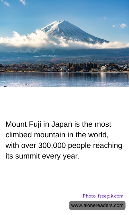 Mount Fuji in Japan is the most climbed mountain in the world, with over 300,000 people reaching its summit every year.