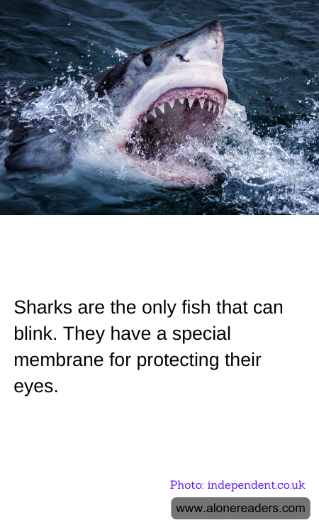 Sharks are the only fish that can blink. They have a special membrane for protecting their eyes.