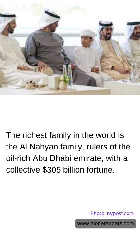 The richest family in the world is the Al Nahyan family, rulers of the oil-rich Abu Dhabi emirate, with a collective $305 billion fortune.