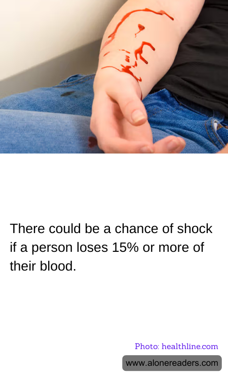 There could be a chance of shock if a person loses 15% or more of their blood.