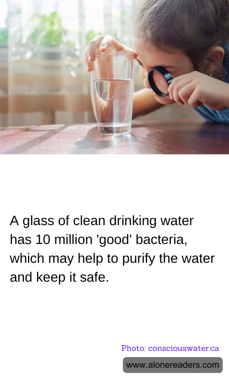 A glass of clean drinking water has 10 million 'good' bacteria, which may help to purify the water and keep it safe.