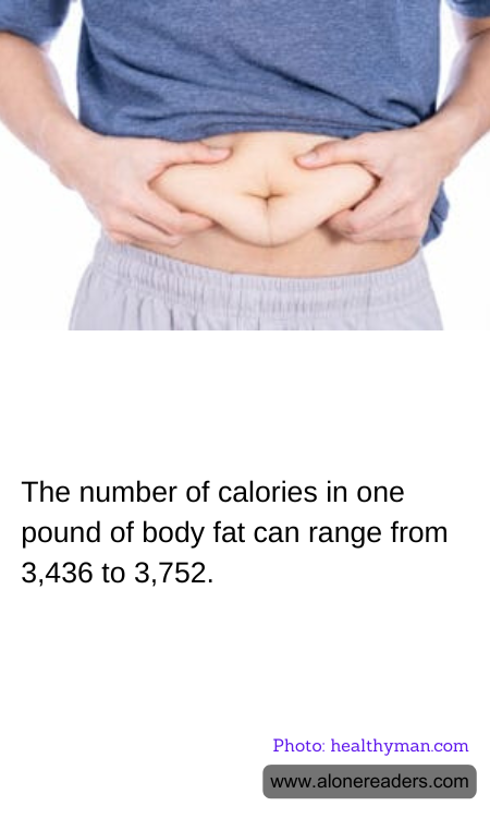 The number of calories in one pound of body fat can range from 3,436 to 3,752.
