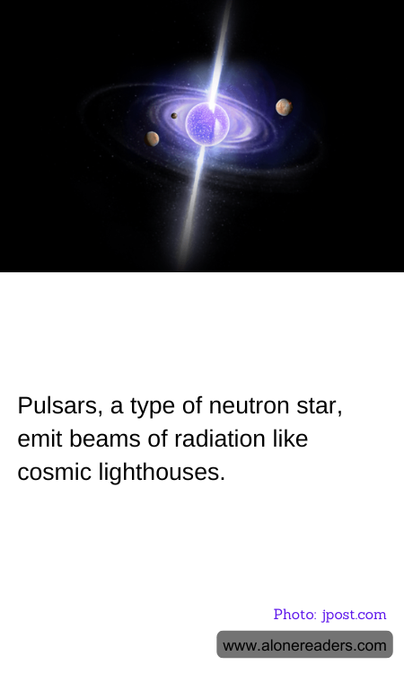 Pulsars, a type of neutron star, emit beams of radiation like cosmic lighthouses.