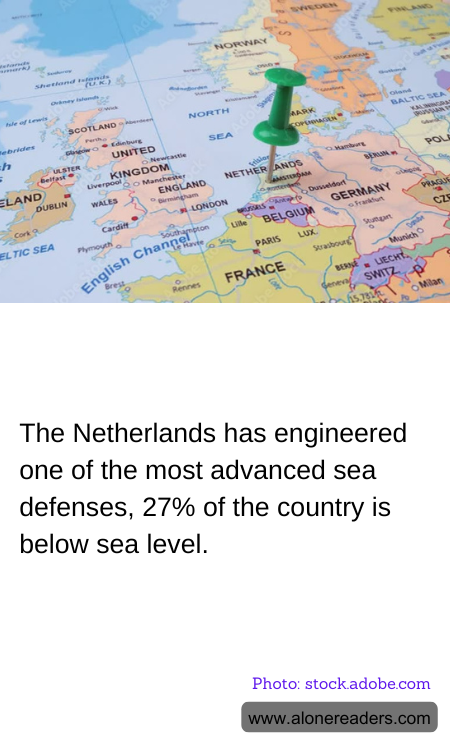 The Netherlands has engineered one of the most advanced sea defenses, 27% of the country is below sea level.