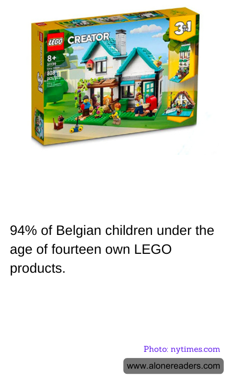 94% of Belgian children under the age of fourteen own LEGO products.