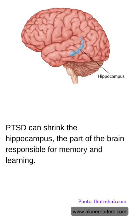 PTSD can shrink the hippocampus, the part of the brain responsible for memory and learning.