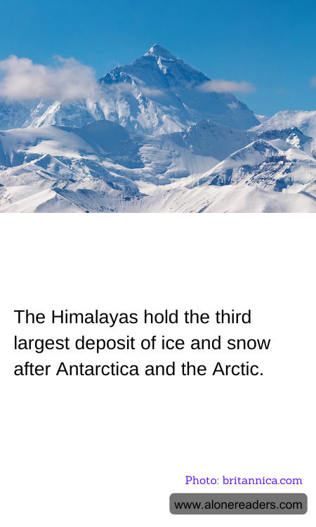 The Himalayas hold the third largest deposit of ice and snow after Antarctica and the Arctic.