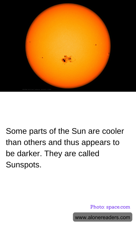 Some parts of the Sun are cooler than others and thus appears to be darker. They are called Sunspots.