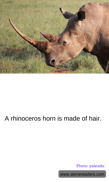 A rhinoceros horn is made of hair.