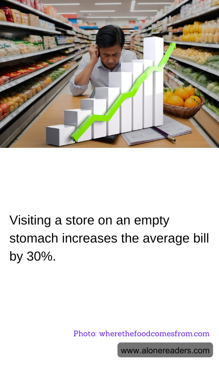 Visiting a store on an empty stomach increases the average bill by 30%.