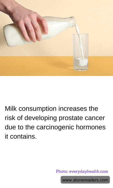 Milk consumption increases the risk of developing prostate cancer due to the carcinogenic hormones it contains.