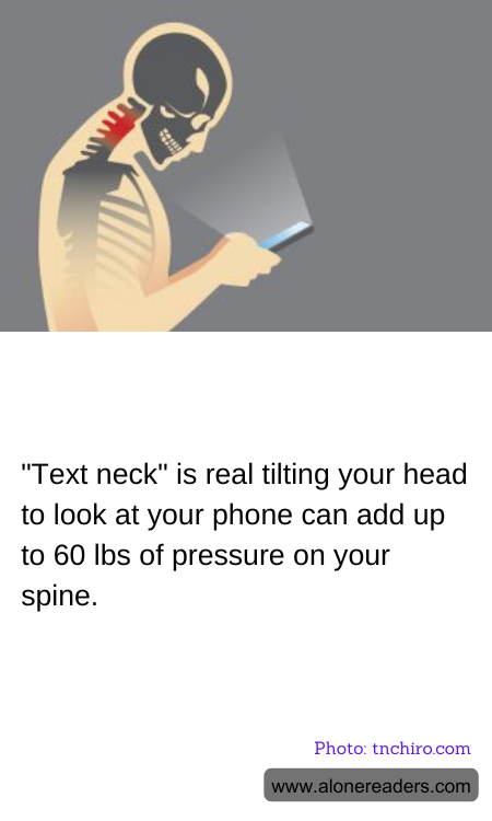 "Text neck" is real tilting your head to look at your phone can add up to 60 lbs of pressure on your spine.