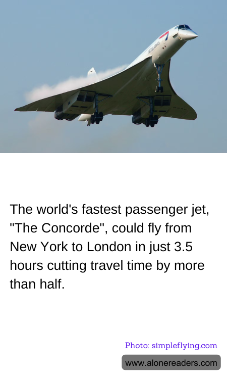 The world's fastest passenger jet, "The Concorde", could fly from New York to London in just 3.5 hours cutting travel time by more than half.