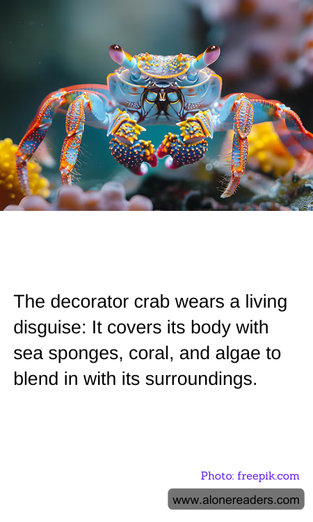 The decorator crab wears a living disguise: It covers its body with sea sponges, coral, and algae to blend in with its surroundings.