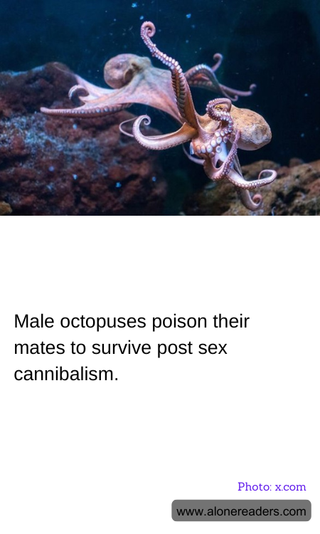 Male octopuses poison their mates to survive post sex cannibalism.