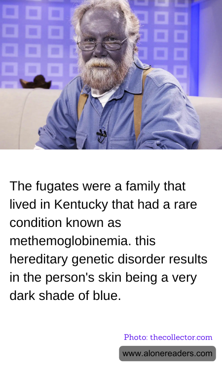 The fugates were a family that lived in Kentucky that had a rare condition known as methemoglobinemia. this hereditary genetic disorder results in the person's skin being a very dark shade of blue.