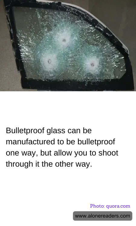 Bulletproof glass can be manufactured to be bulletproof one way, but allow you to shoot through it the other way.