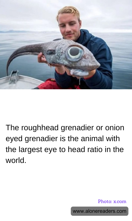 The roughhead grenadier or onion eyed grenadier is the animal with the largest eye to head ratio in the world.