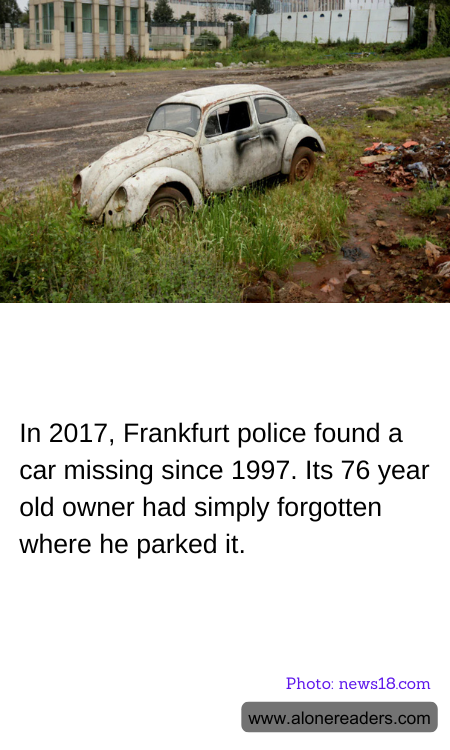In 2017, Frankfurt police found a car missing since 1997. Its 76 year old owner had simply forgotten where he parked it.